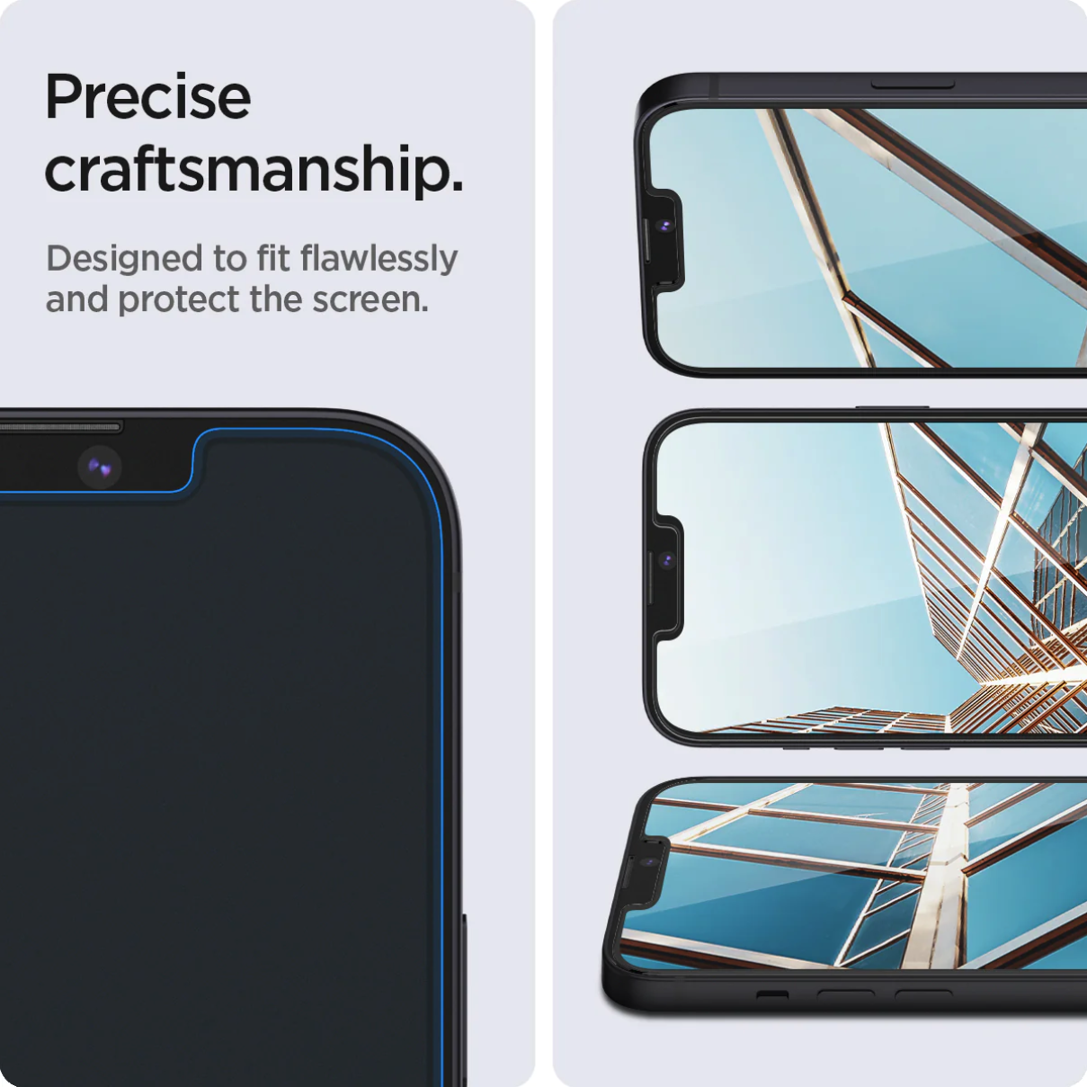 (2er Set) iPhone 14 / iPhone 13 / 13 Pro Glas Tr EZ Fit Panzer Glas Case Friendly   Montagerahmen (AGL03385)