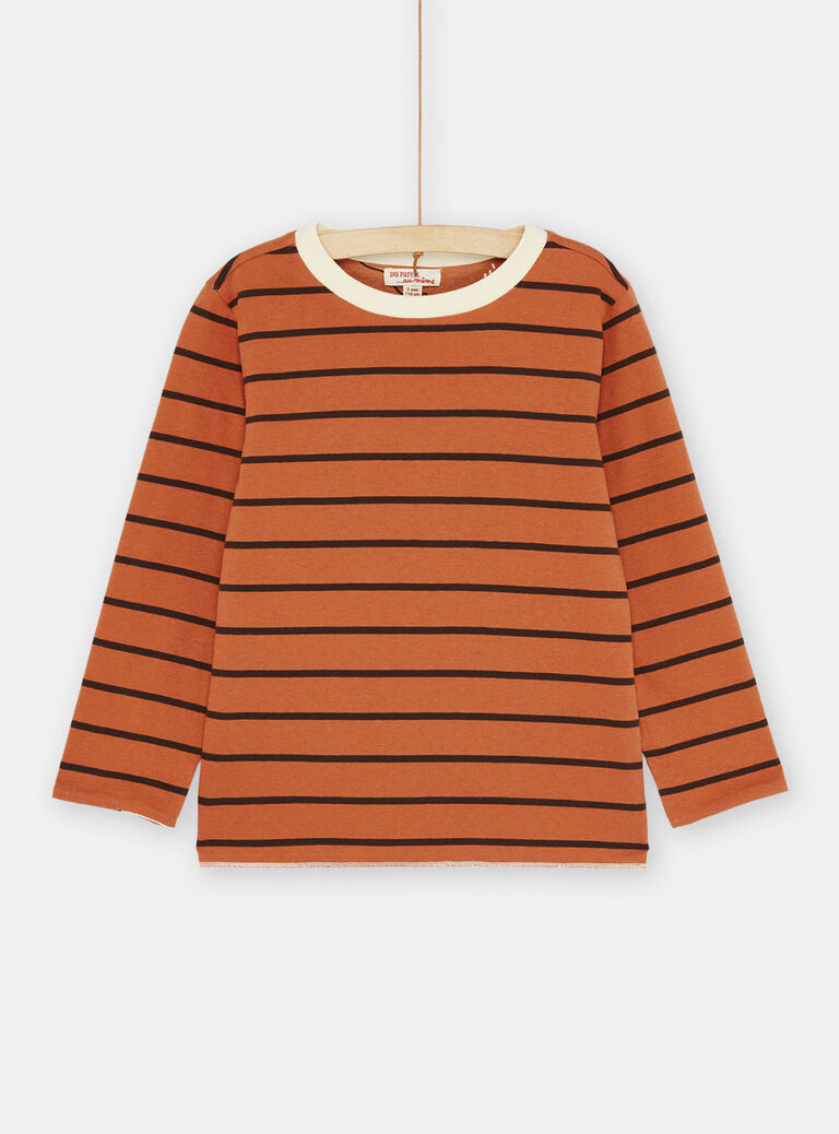T-shirt crème et marron réversible