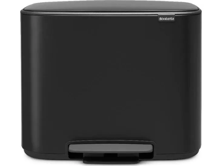 Brabantia Bo Pedal Bin - Skraldespand - fliplåg - 33 L - fodpedal - affaldsseparation - mat sort