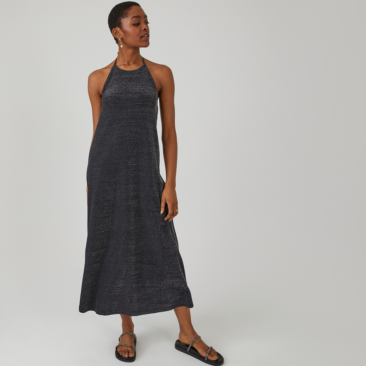 COLEÇÃO LA REDOUTE<br>Vestido longo sem mangas em jérsei brilhante