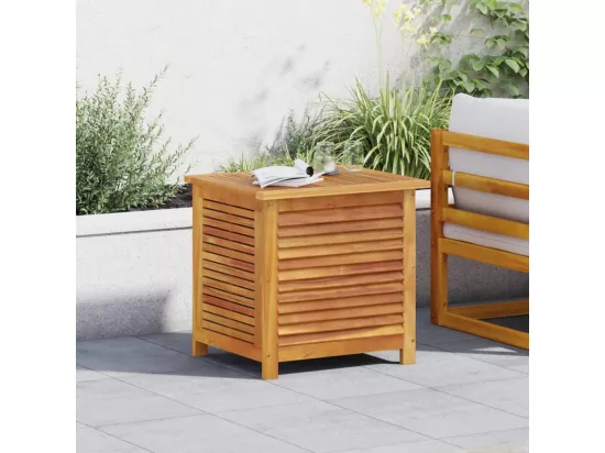 Boîte de rangement de jardin persiennes 60x50x56cm bois acacia