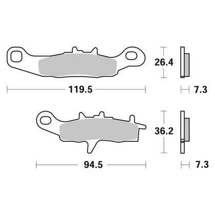 Plaquettes de freins SBS 726RSI Sinter Métal Fritté avant