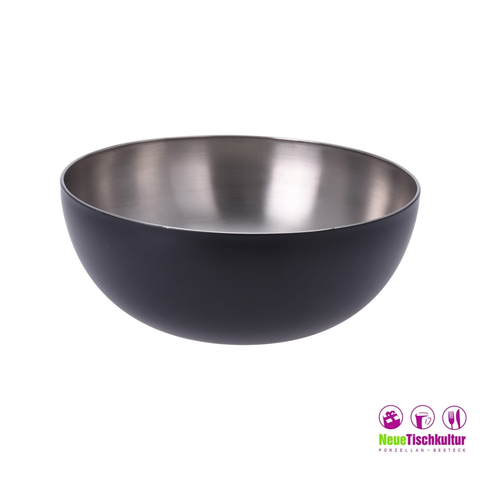 neuetischkultur Schale Edelstahl Schwarz-Silber