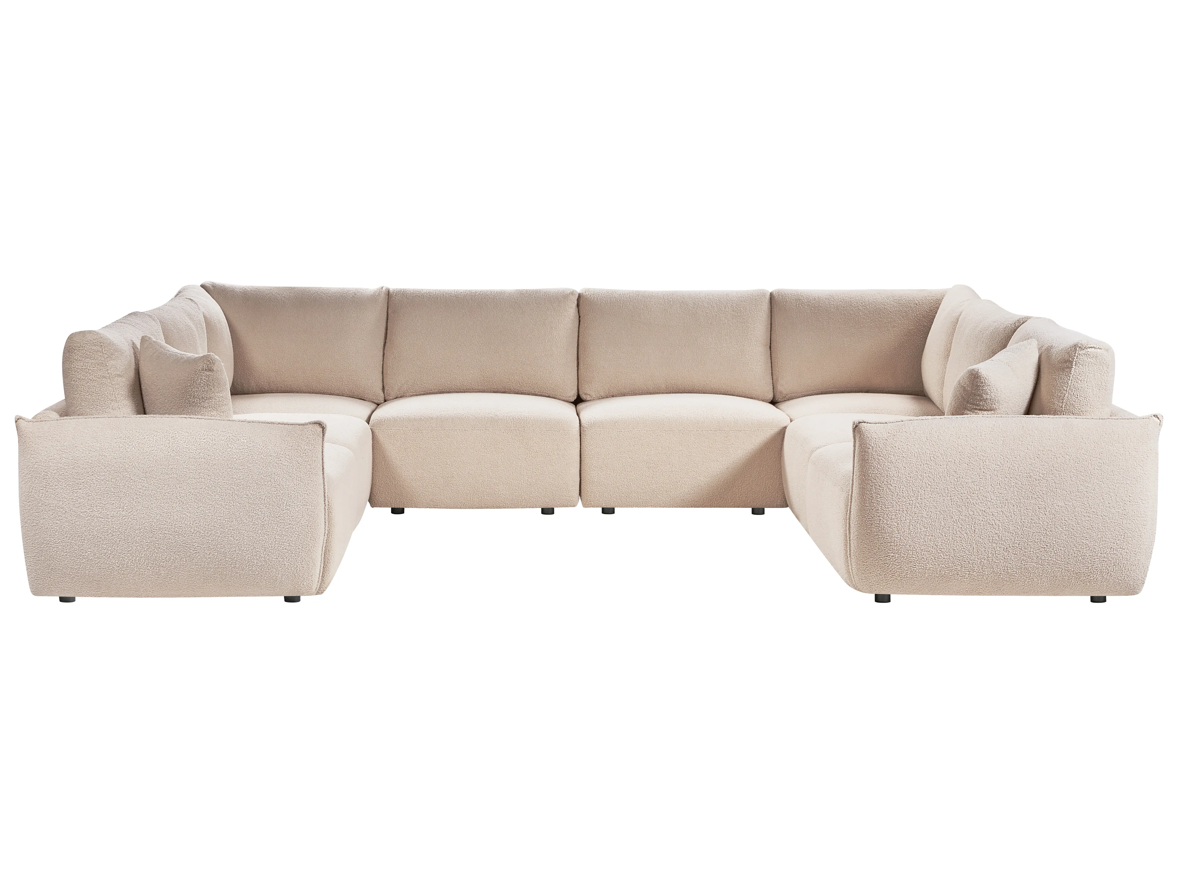 Modulaire U-vormige bank 8-zits MESNALI Bouclé Beige
