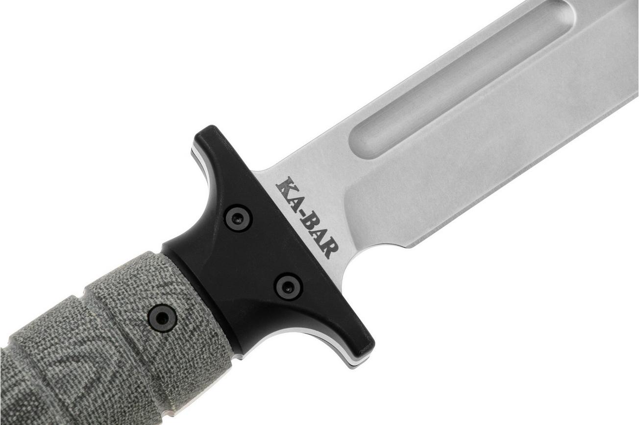 Rick Hinderer KA-BAR Stonewashed 3V, Black Micarta, vaststaand mes