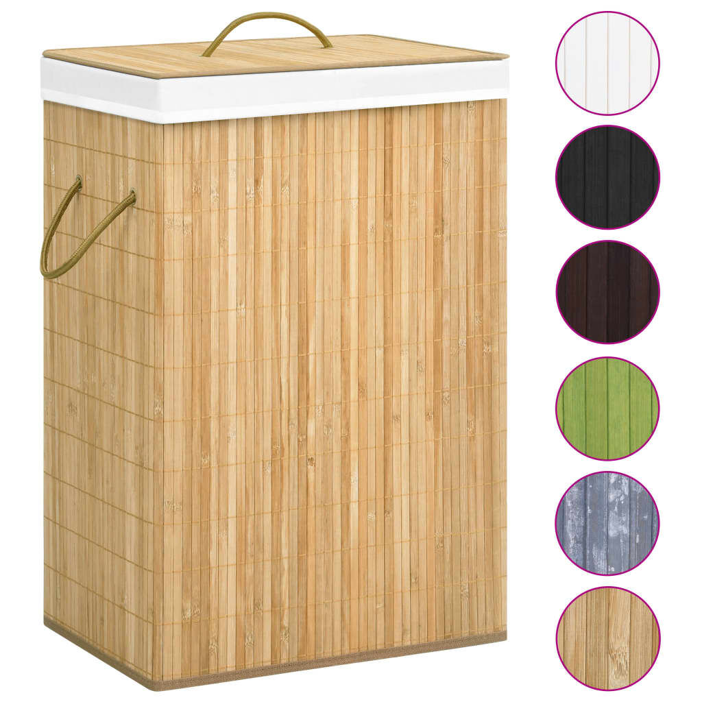 vidaXL Bamboe wasmand met 2 compartimenten 72 L