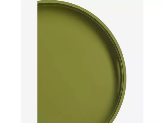 HABITAT - Plateau de service rond en bois laqué - 45 cm - Vert - Jacob
