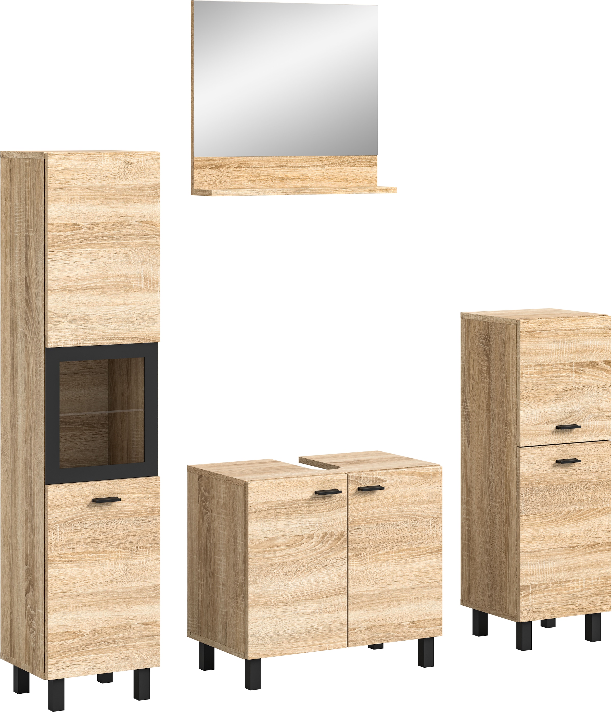 welltime Badmöbel-Set »Tampa, Breite 137cm, 4-teilig« 4 Stk. tlg.
