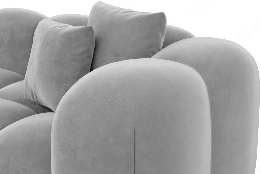 Sofa Dreams Couch Ecksofa Formentera L Form in Samtsofa Designersofa mit Kissen (Hellgrau)