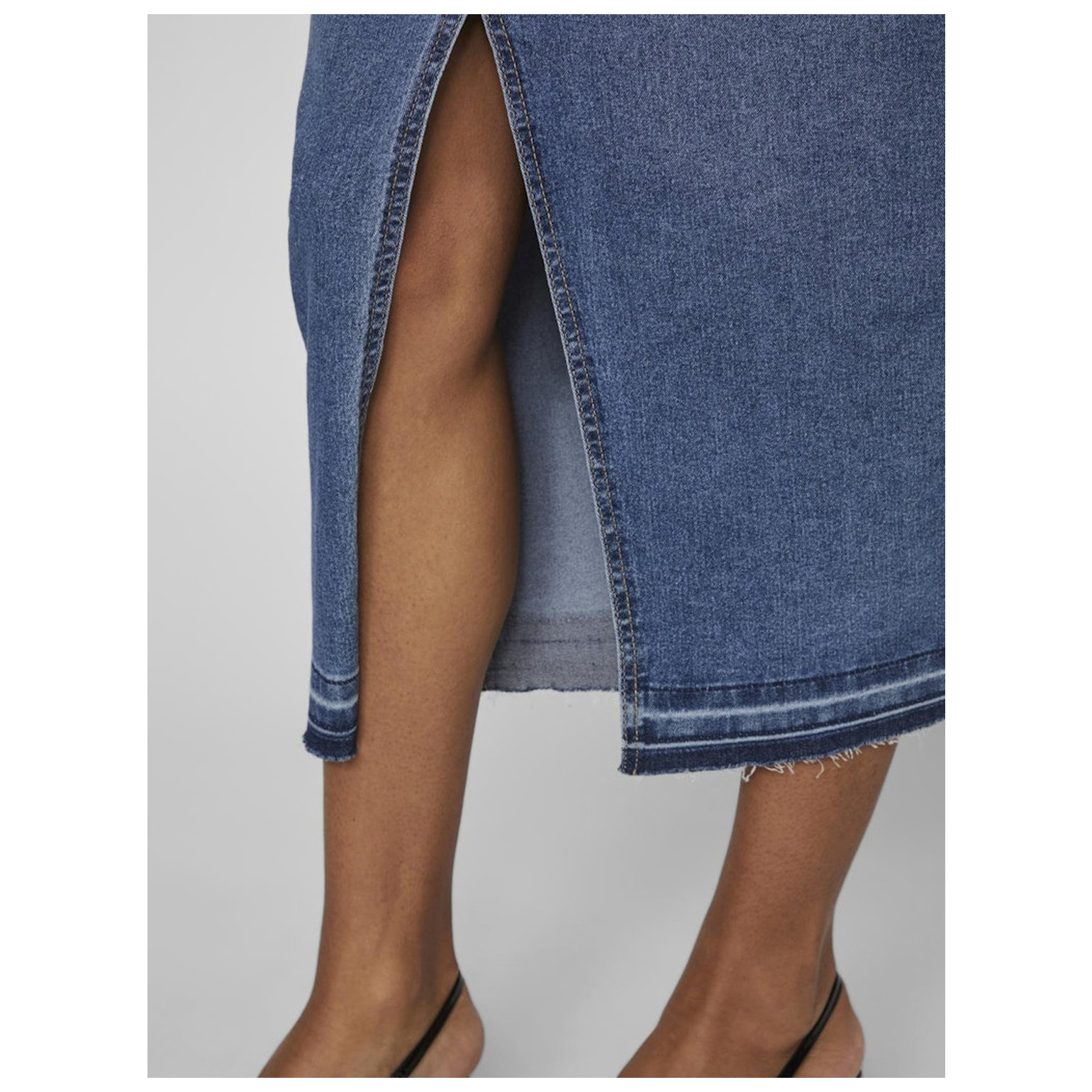 Vila VIRAY HW ANCLE DENIM SKIRT MBD