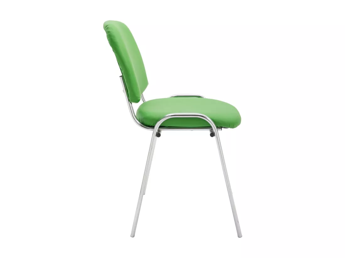 Chaise de salle à manger - Similicuir & Métal chromé - Vert - Ken