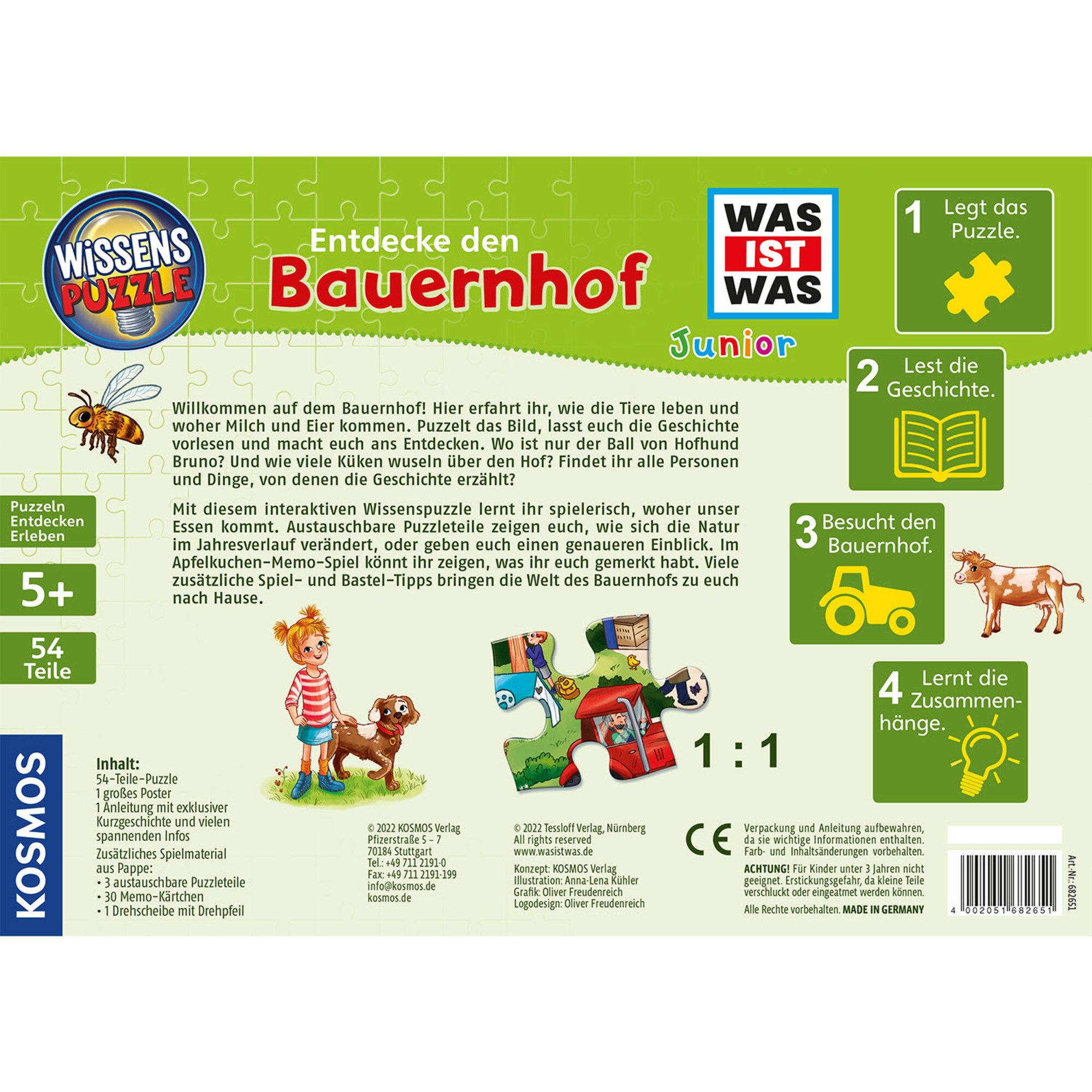 Kosmos Puzzle WAS IST WAS Junior - Entdecke den Bauernhof