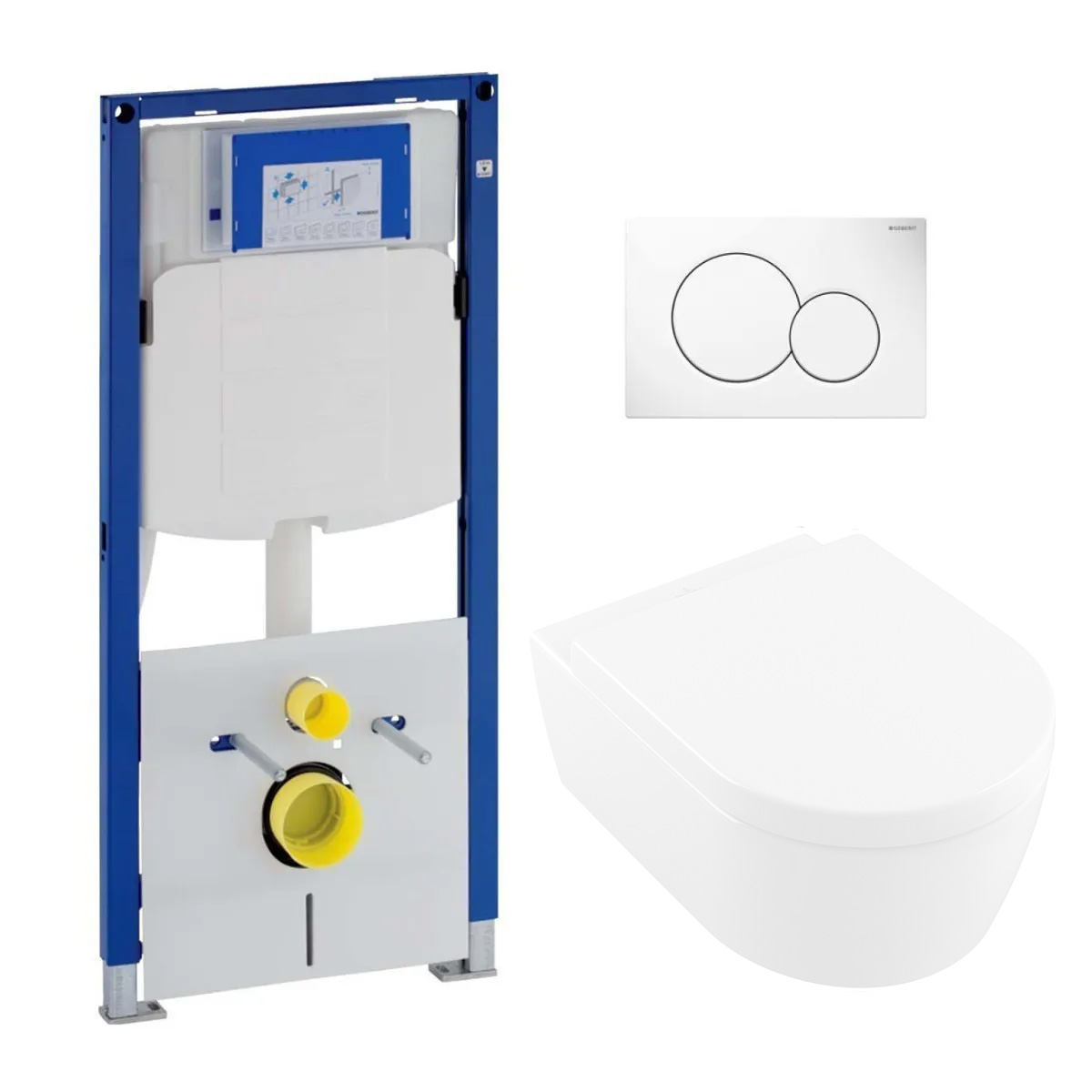 Geberit UP320 toiletset met Villeroy & Boch Avento randloos toilet CeramicPlus met softclose zitting
