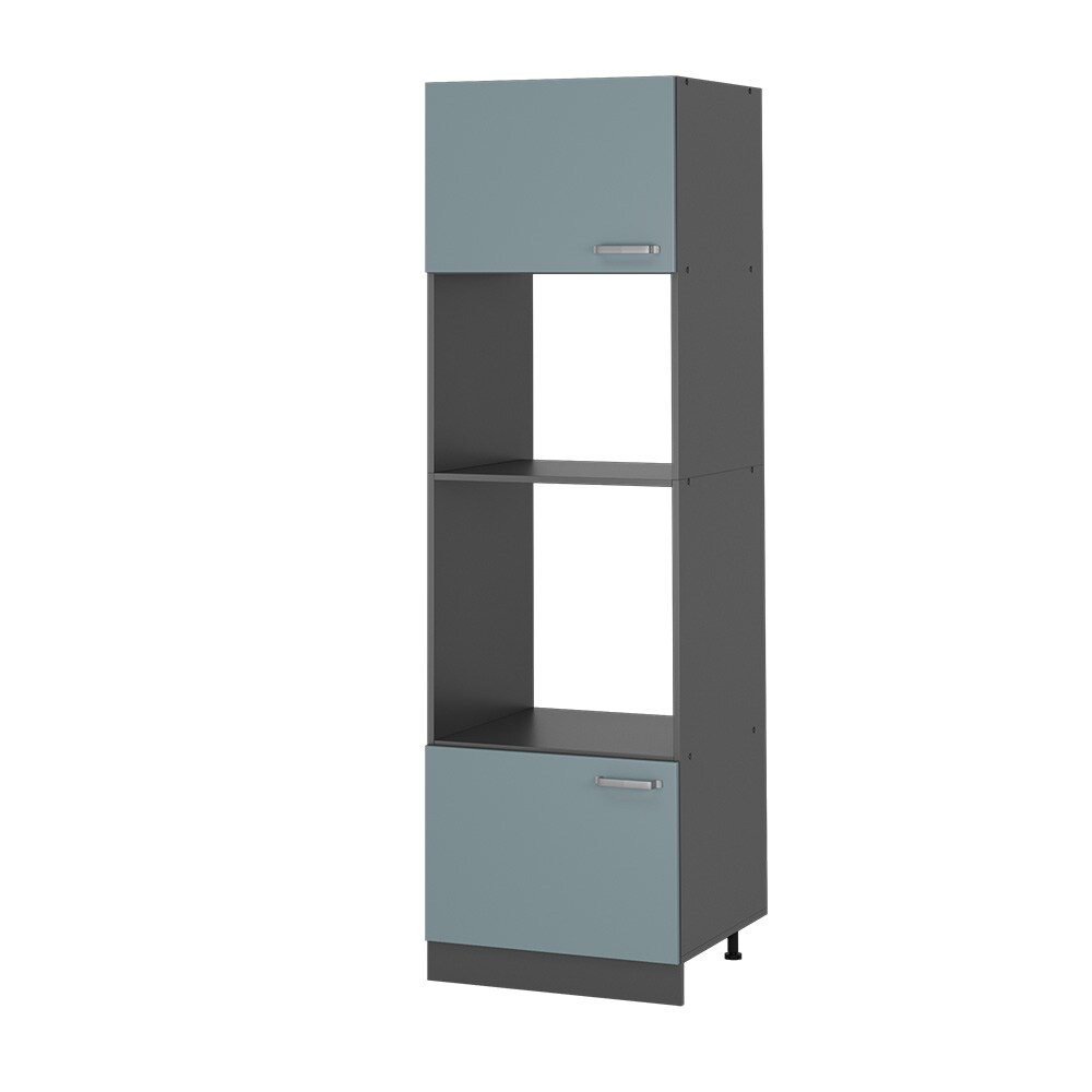 Vicco Mikrowellenschrank Küchenschrank R-Line Solid Anthrazit Blau Grau 60 cm modern