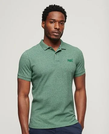 Superdry Piqué Poloshirt Melange Groen M1110343A-5EE kopen