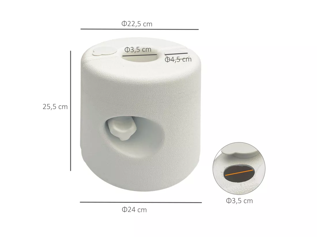 Lot de 4 poids de lestage cylindrique pour tonnelle barnum tente dim. Ø 22 / Ø 24 x 25H cm HDPE blanc