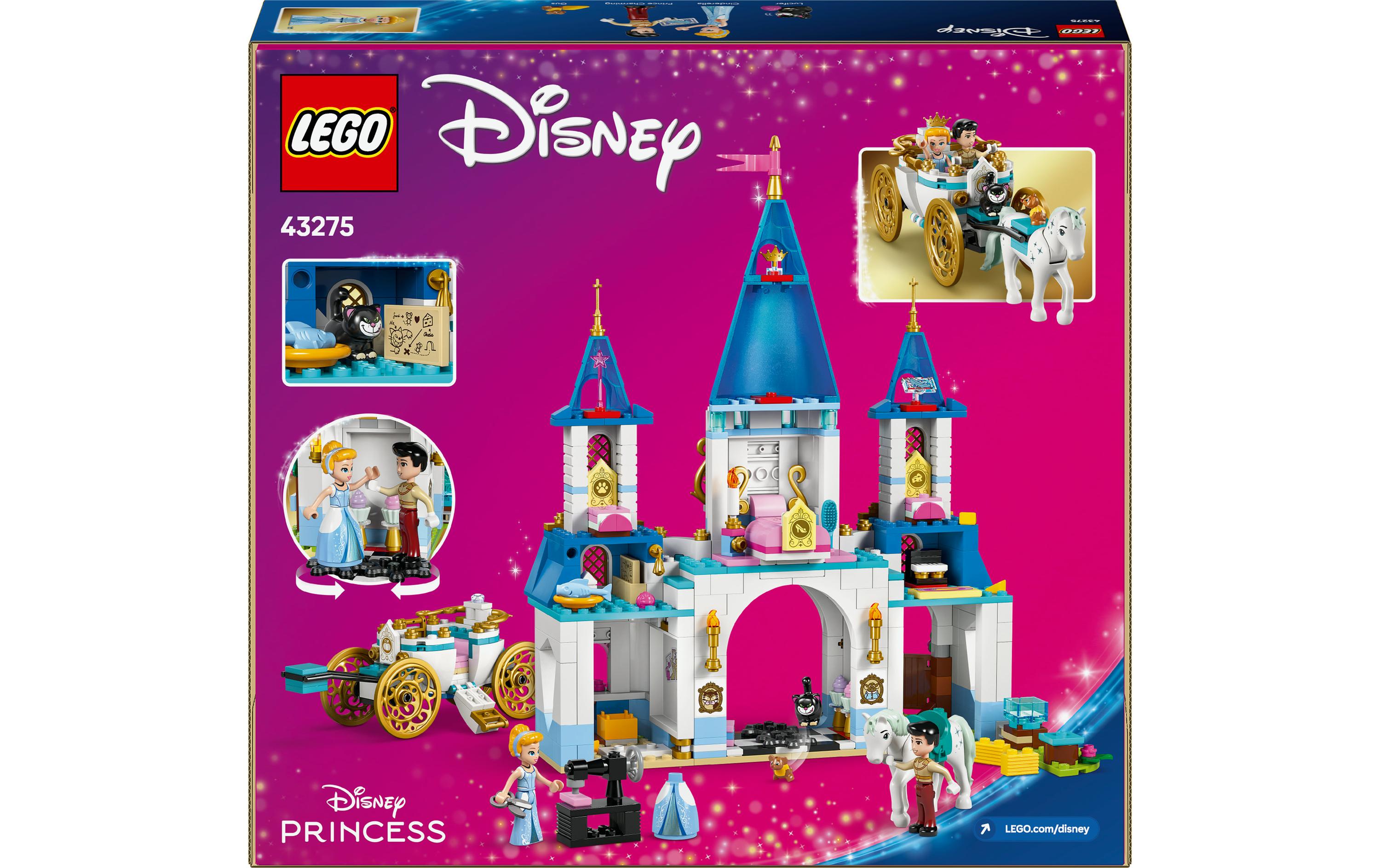 Disney Princess Cinderellas Schloss und Pferdekutsche 43275Bauspielzeug mit Schloss und Disney-Figuren