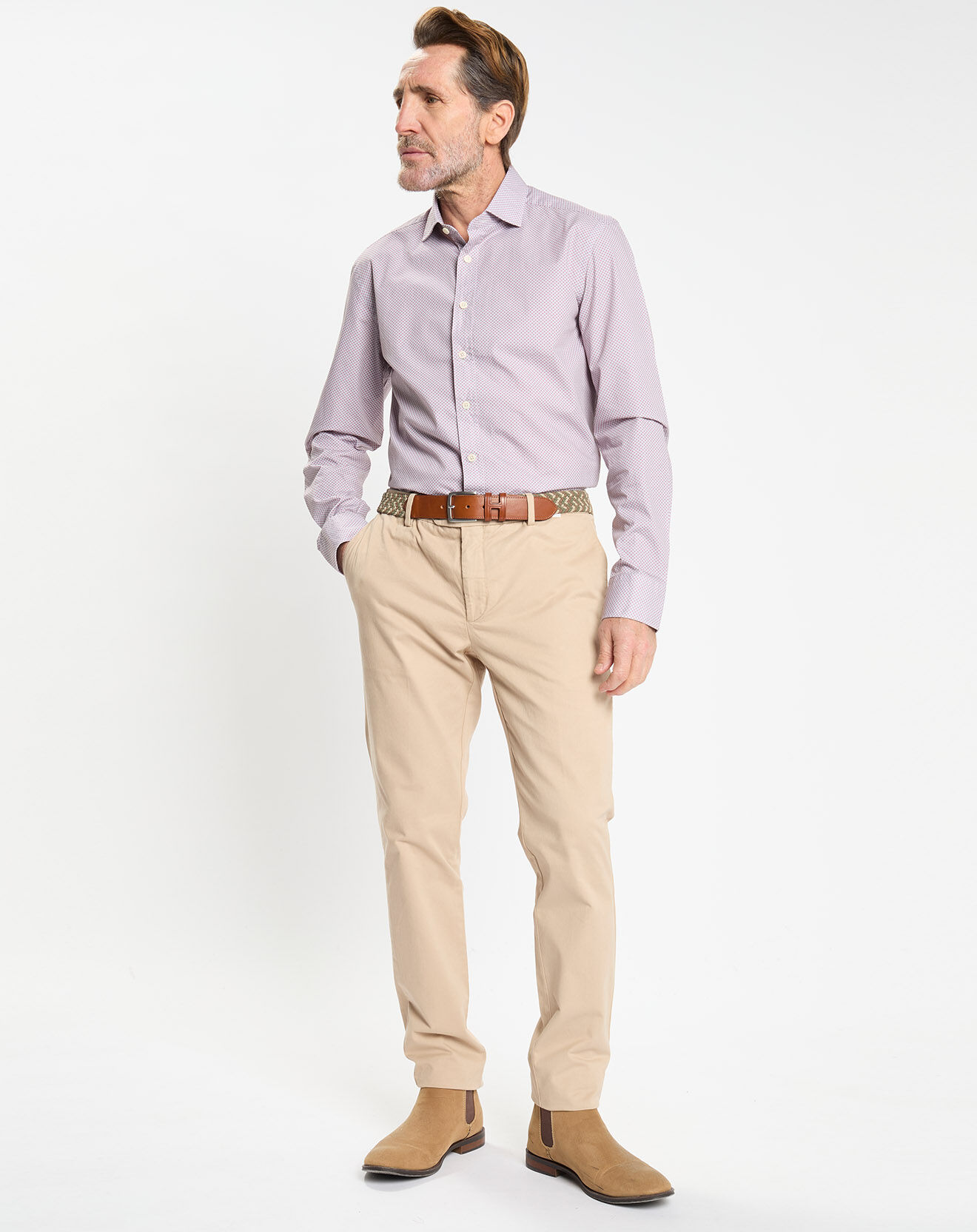 Hackett London Chemise Slim Fit imprimée gris/bordeaux