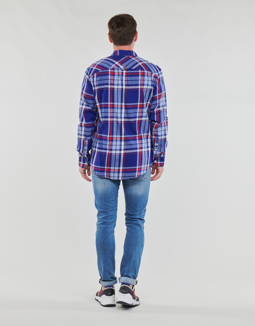 Tommy Jeans - TJM CLSC ESSENTIAL CHECK SHIRT - Marine / Blanc / Rouge