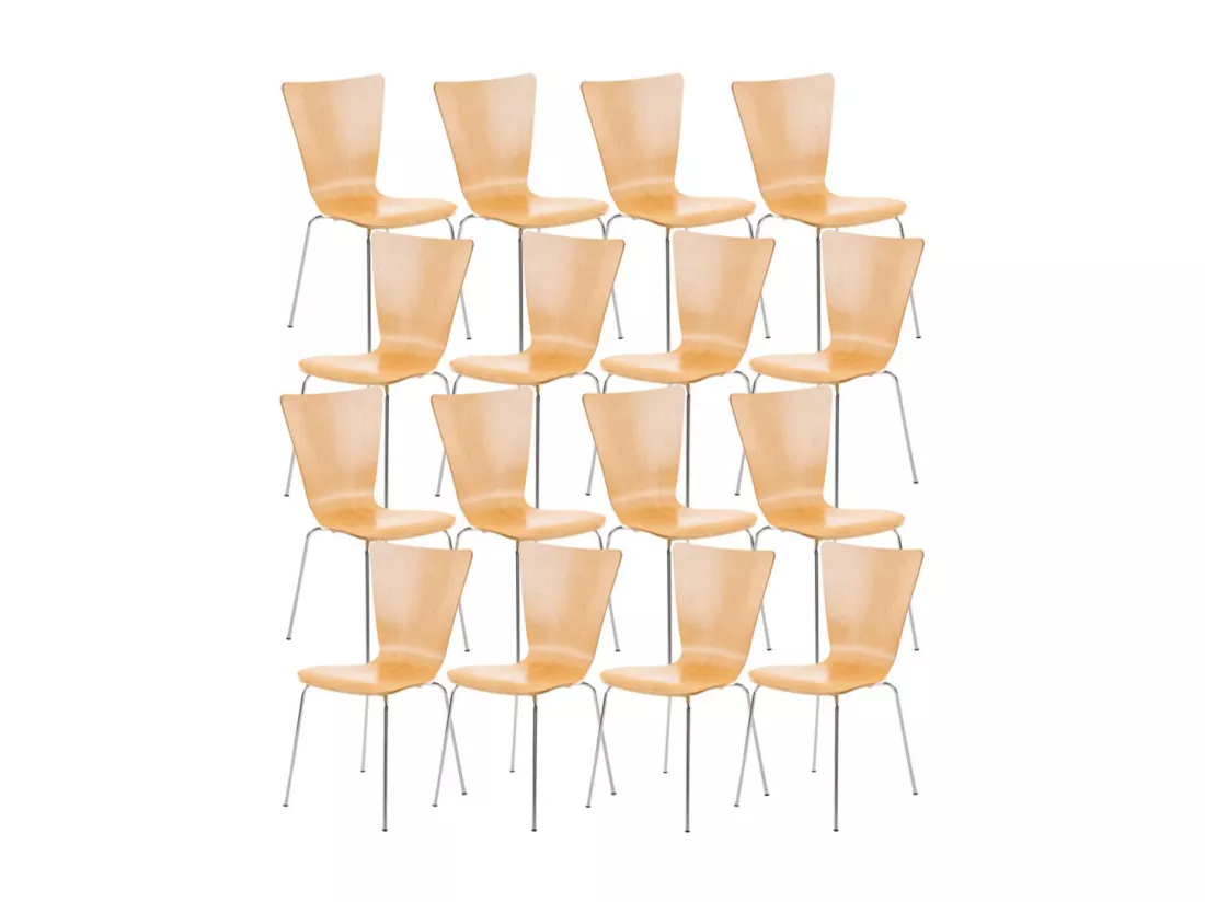 Lot de 16 Chaise de conférence - Bois & Nature - Nature - Aaron
