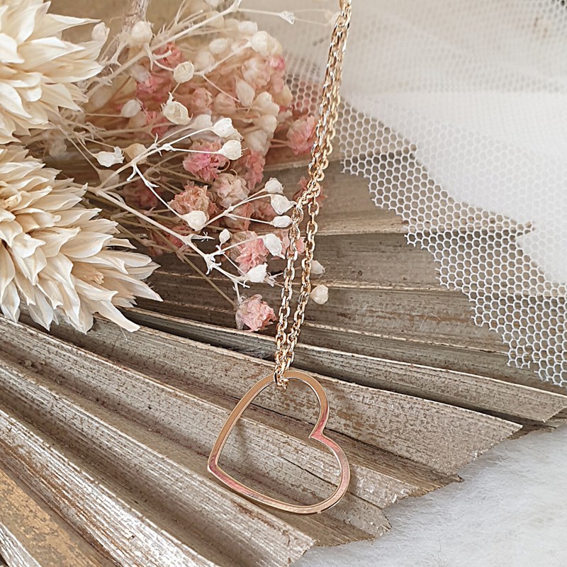 Collier mini coeur Charly doré 40 cm