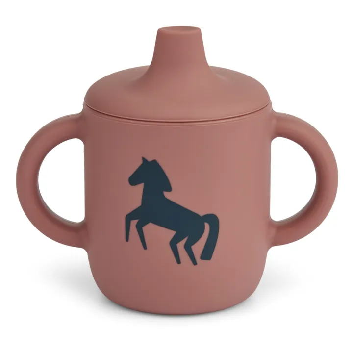 Liewood Tasse d'apprentissage Neil en silicone | Horses/Dark rosetta