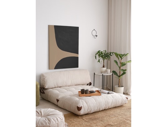 CONCEPT1 - Canapé lit Kadife 2 places pliable blanc 120 x 75 x h79