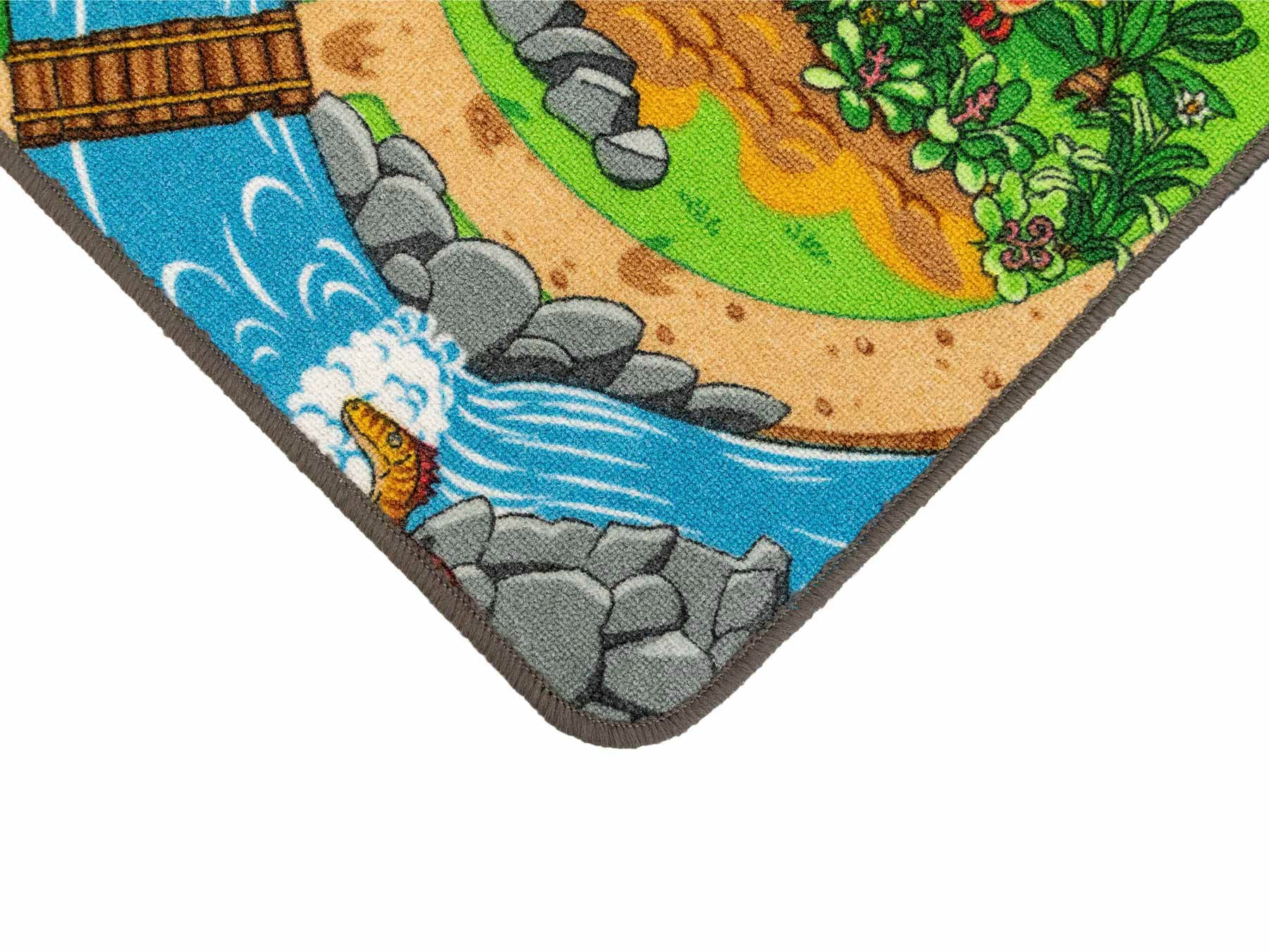 Primaflor-Ideen in Textil Kinderteppich »DINO, Made in Belgium« rechteckig 6,5 mm Höhe Strassen-Spiel-Teppich, Motiv Dinosaurier, Kinderzimmer