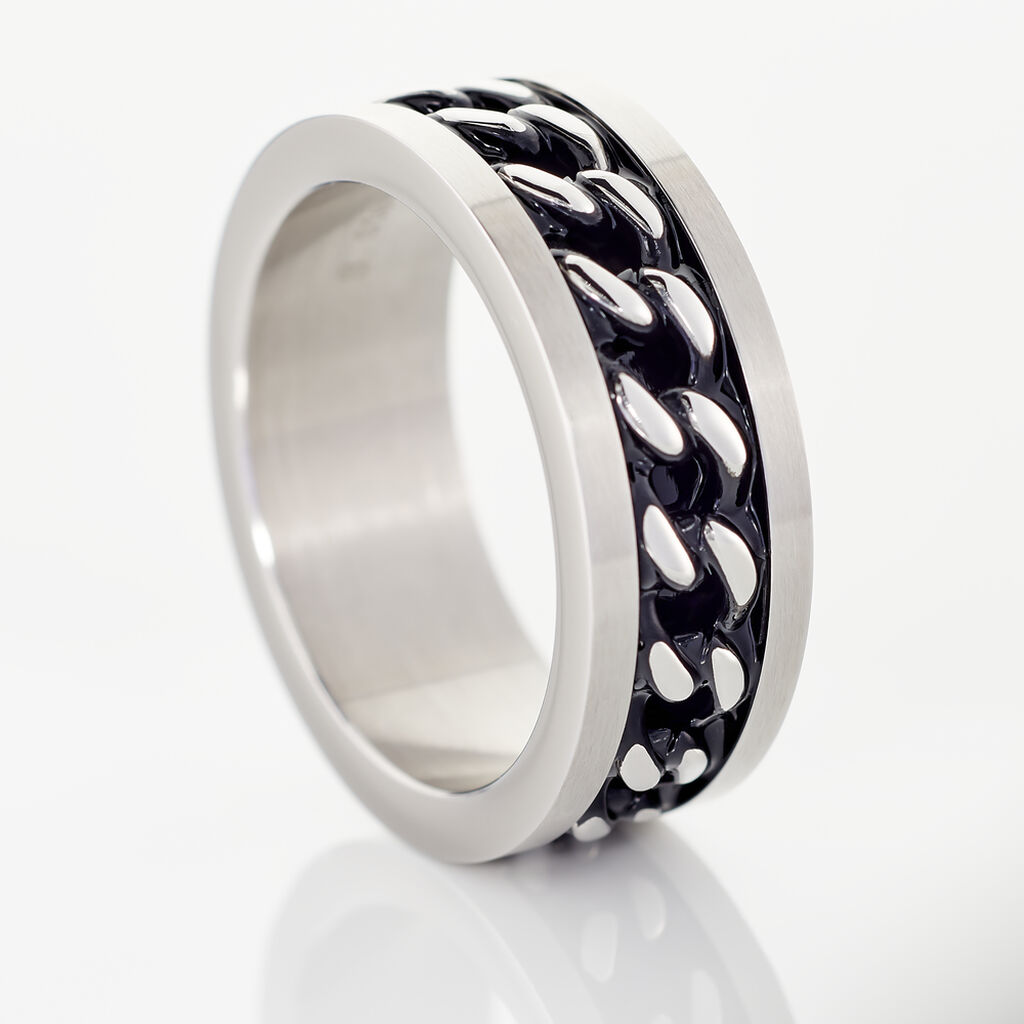 Bague Gaston Acier Blanc