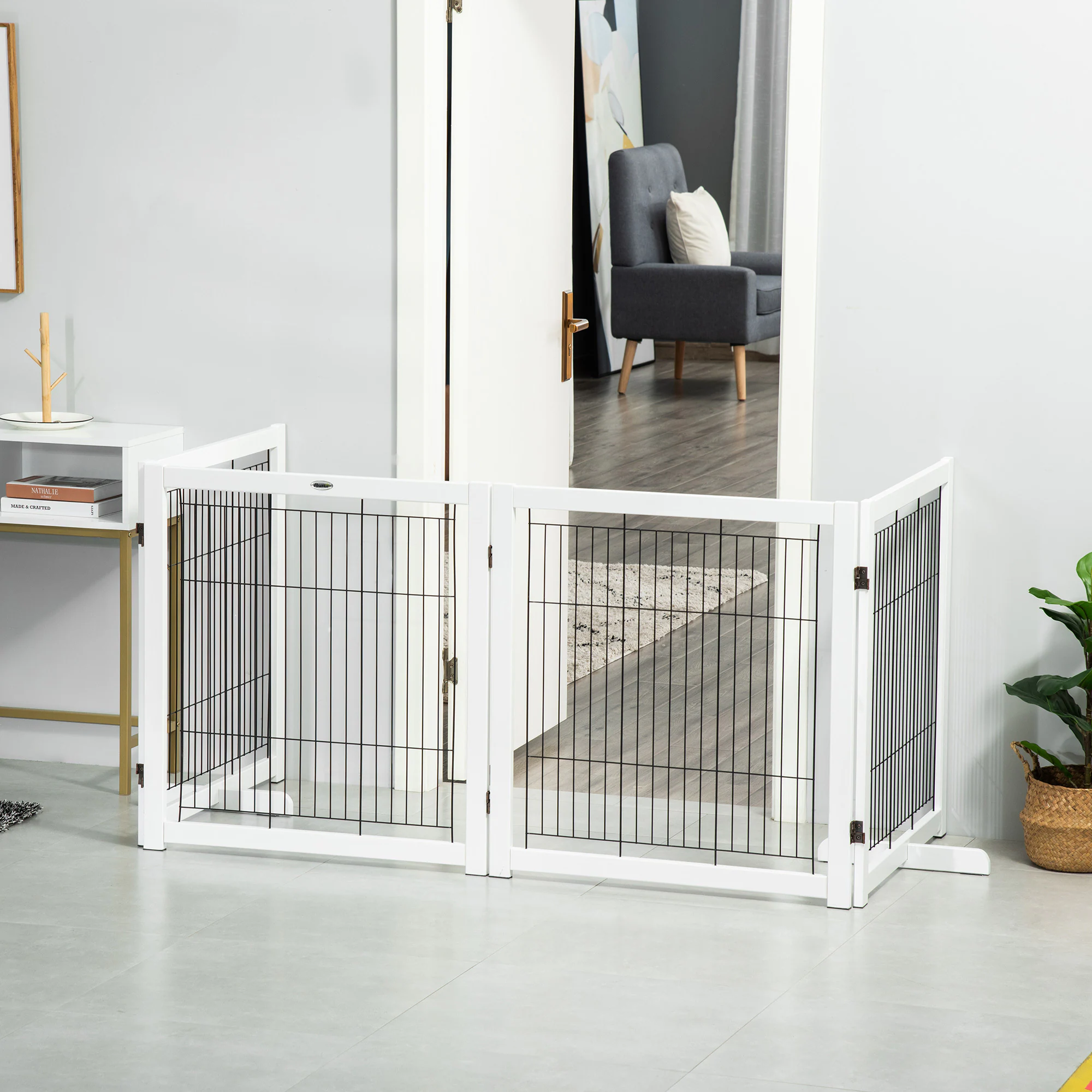 PawHut Absperrgitter mit Faltsystem bunt 305L x 35,5B x 82H cm
