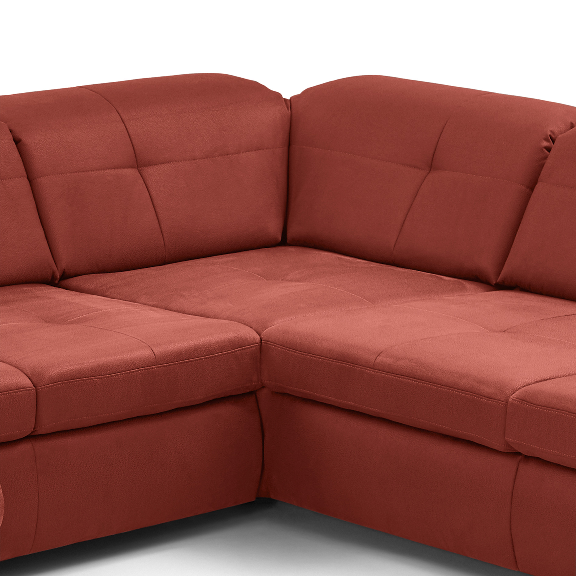 polsterpower Ecksofa - rubin - Basismodell - Anstellhocker links