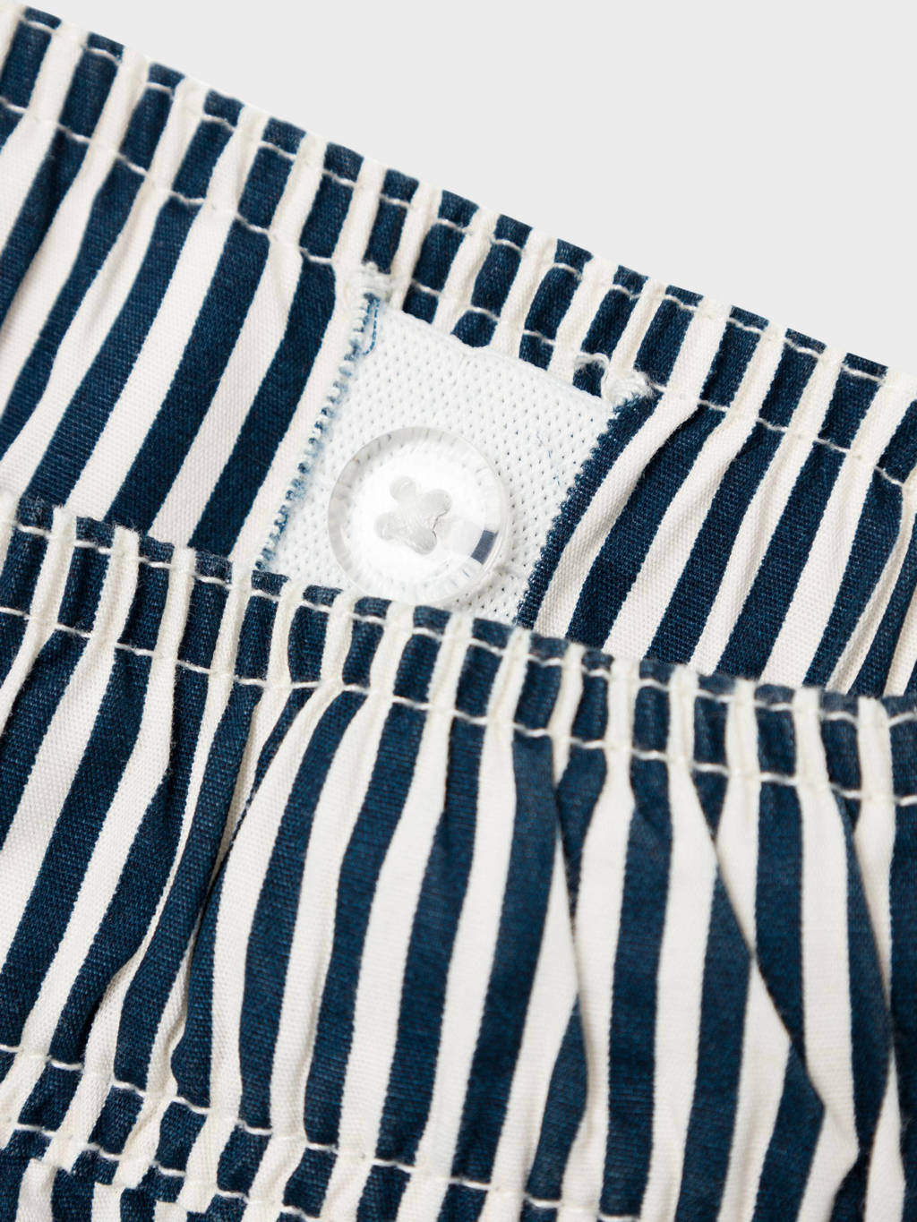 gestreepte zwemshort NKMZEER donkerblauw/wit