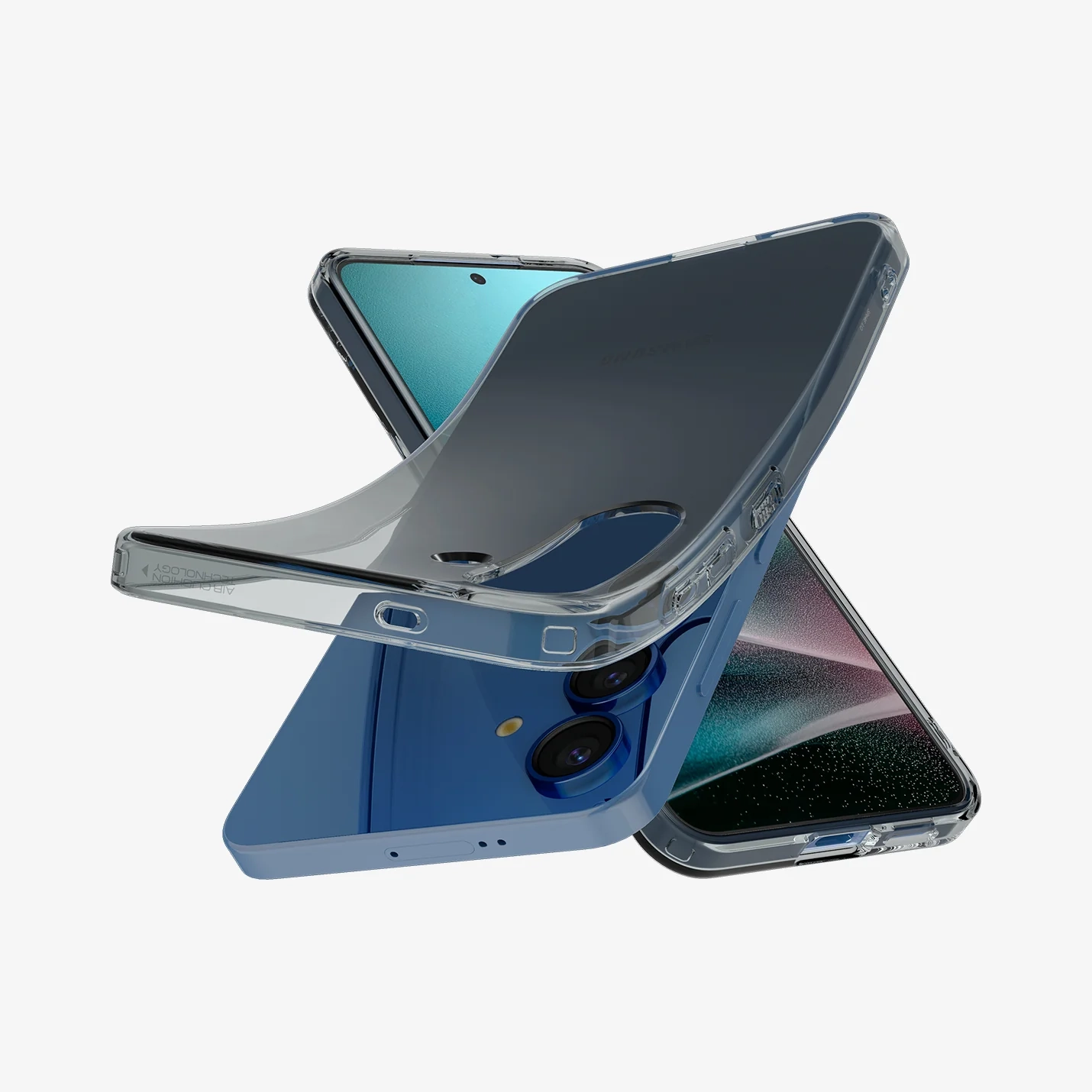 Samsung Galaxy S25  Plus Liquid Crystal Case Gummi Hülle (ACS08975) - Space Crystal (Grau / Transparent)
