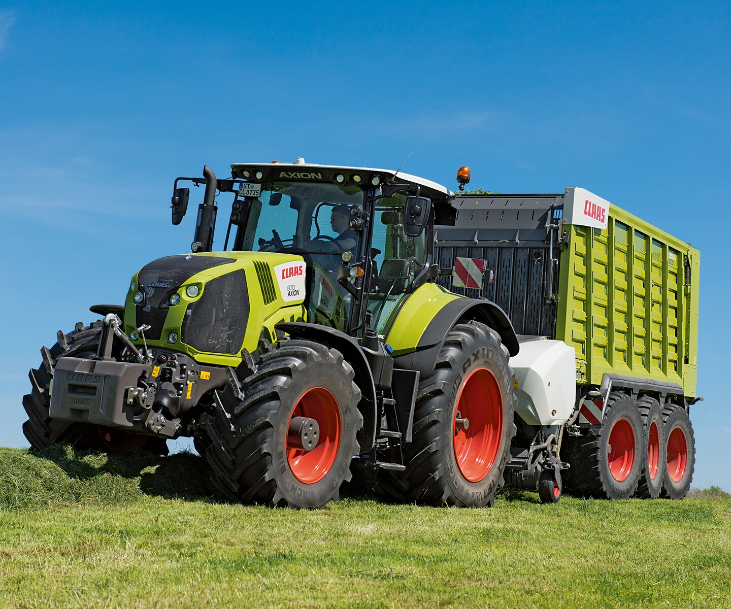 Claas ferngesteuerter Traktor Axion 870 + Anhänger Cargos 9600 (Maßstab 1:16) Trecker Trekker