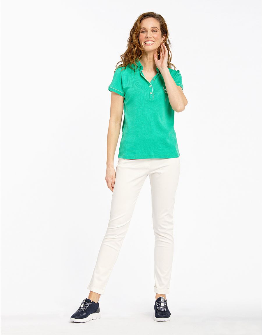 Polo vert en modal /coton