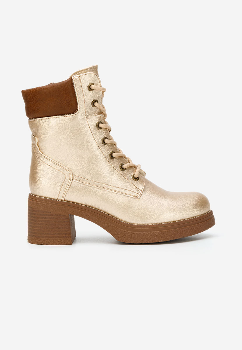 Bottines à talon dorées Celoria