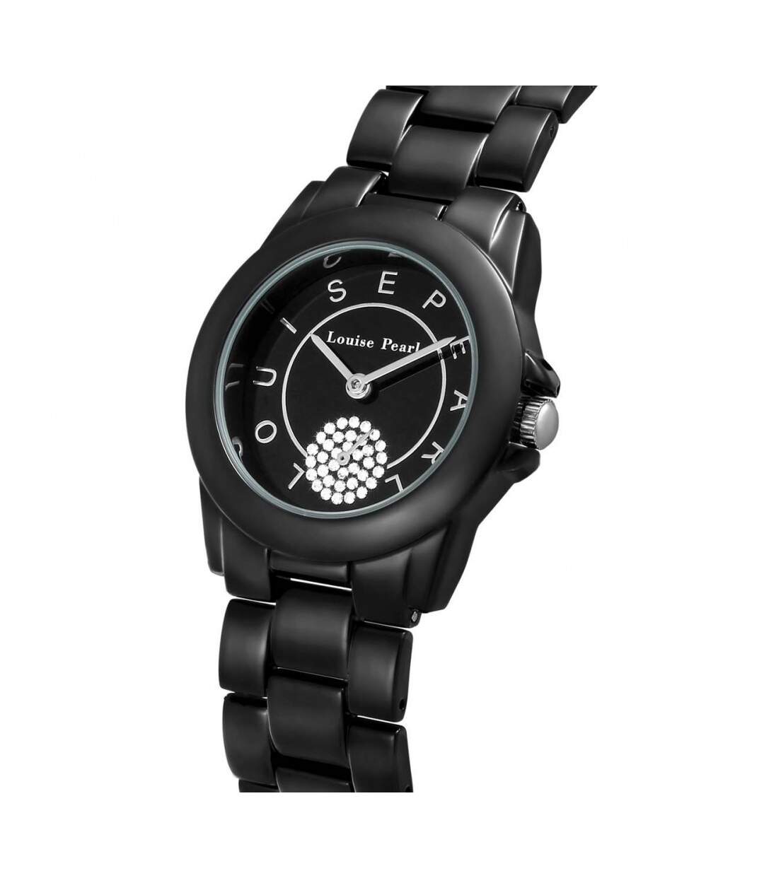 Très Belle Montre Femme Louise Pearl ornée de Cristaux Swarovski® Noir