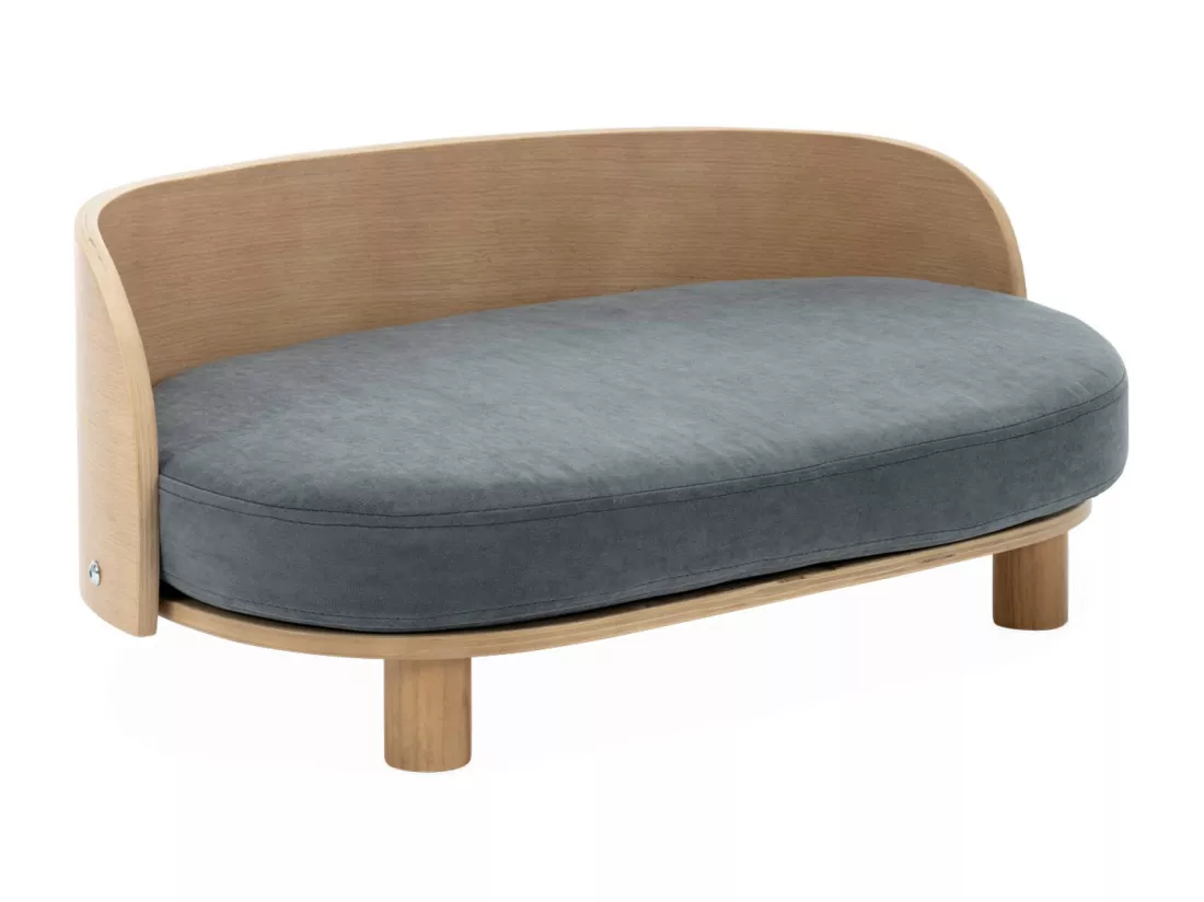 Panier gris foncé pour chien et chat. lit pour animaux de compagnie. en bois