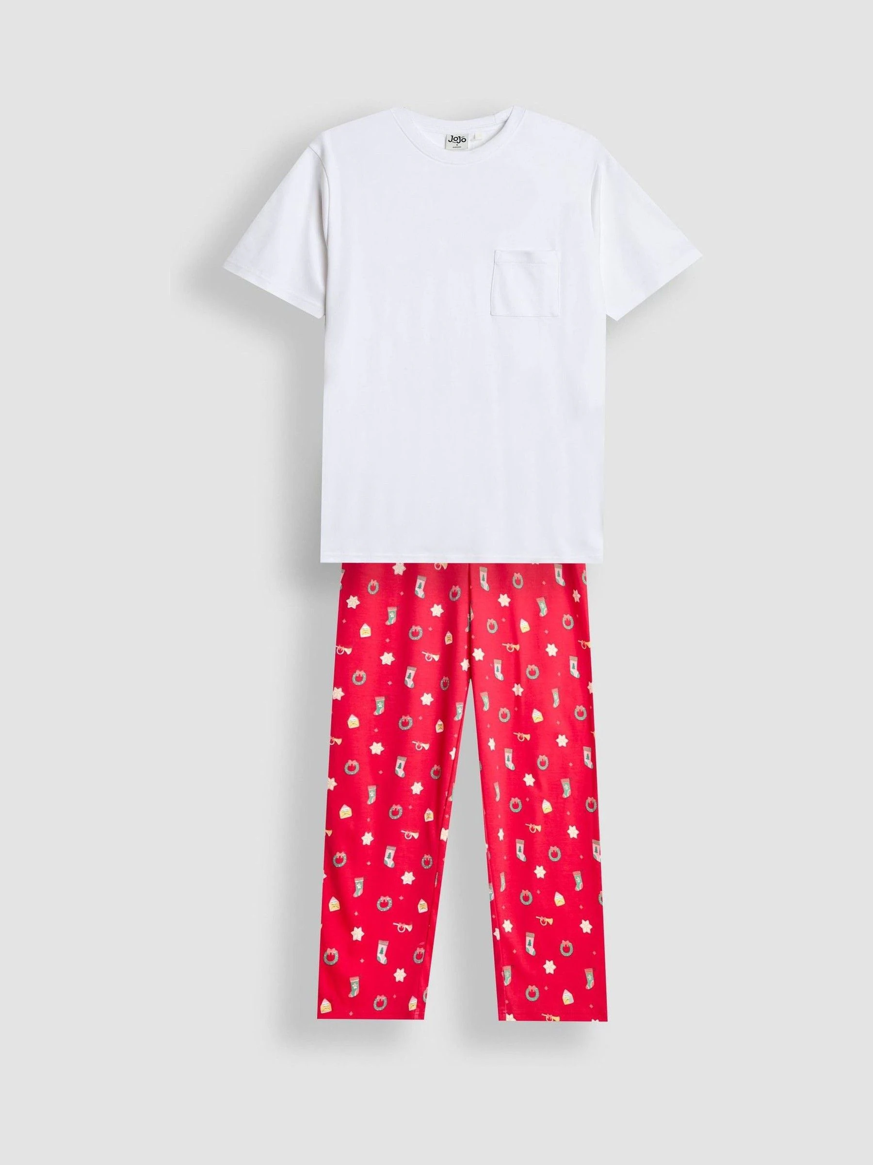 JoJo Maman Bébé Heren Kerstmis Jersey Pyjama Set