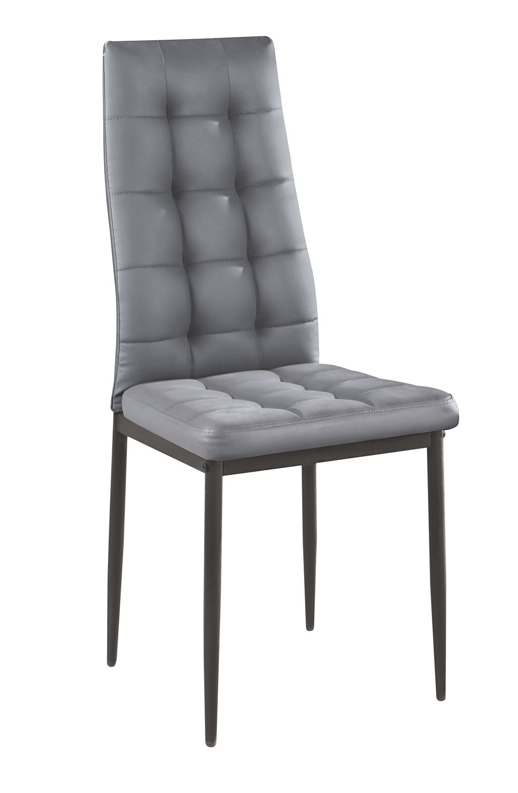 Stuhl Toluca Lederlook Grau / Vierfußgestell Schwarz 43x98x52 cm