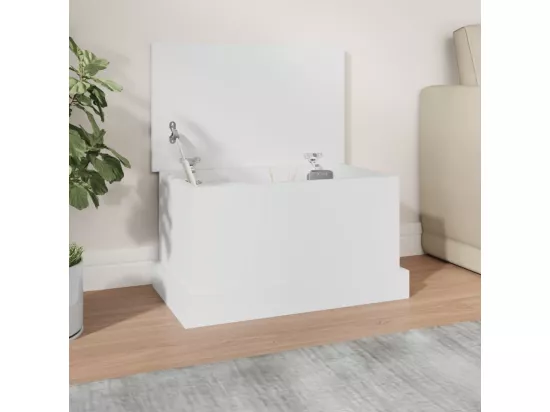 Boîte de rangement blanc 50x30x28 cm bois d'ingénierie