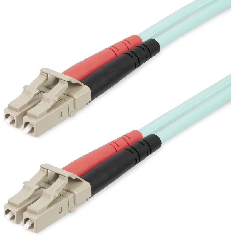 StarTech.com Câble à Fibre Optique Multimode LC/UPC vers LC/UPC OM4, Fibre LOMMF/VCSEL Zipcord 50/125µm, Réseaux 100G, Faible Perte d'Insertion, Cordon de Raccordement Fibre LSZH, 25m