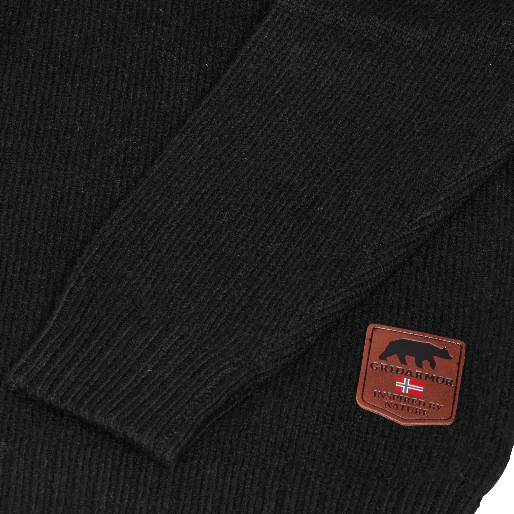 Gridarmor Men's Snøkrystall Solid Half Zip Ullgenser Black Beauty