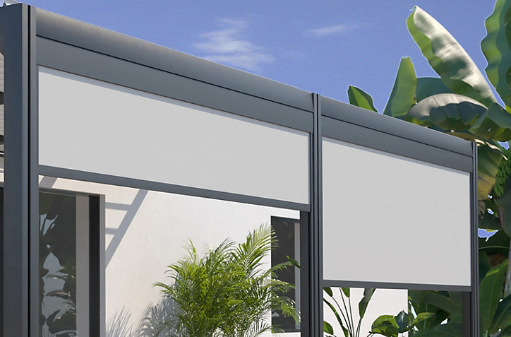 Store brise vue frontal 3m pour pergola bioclimatique