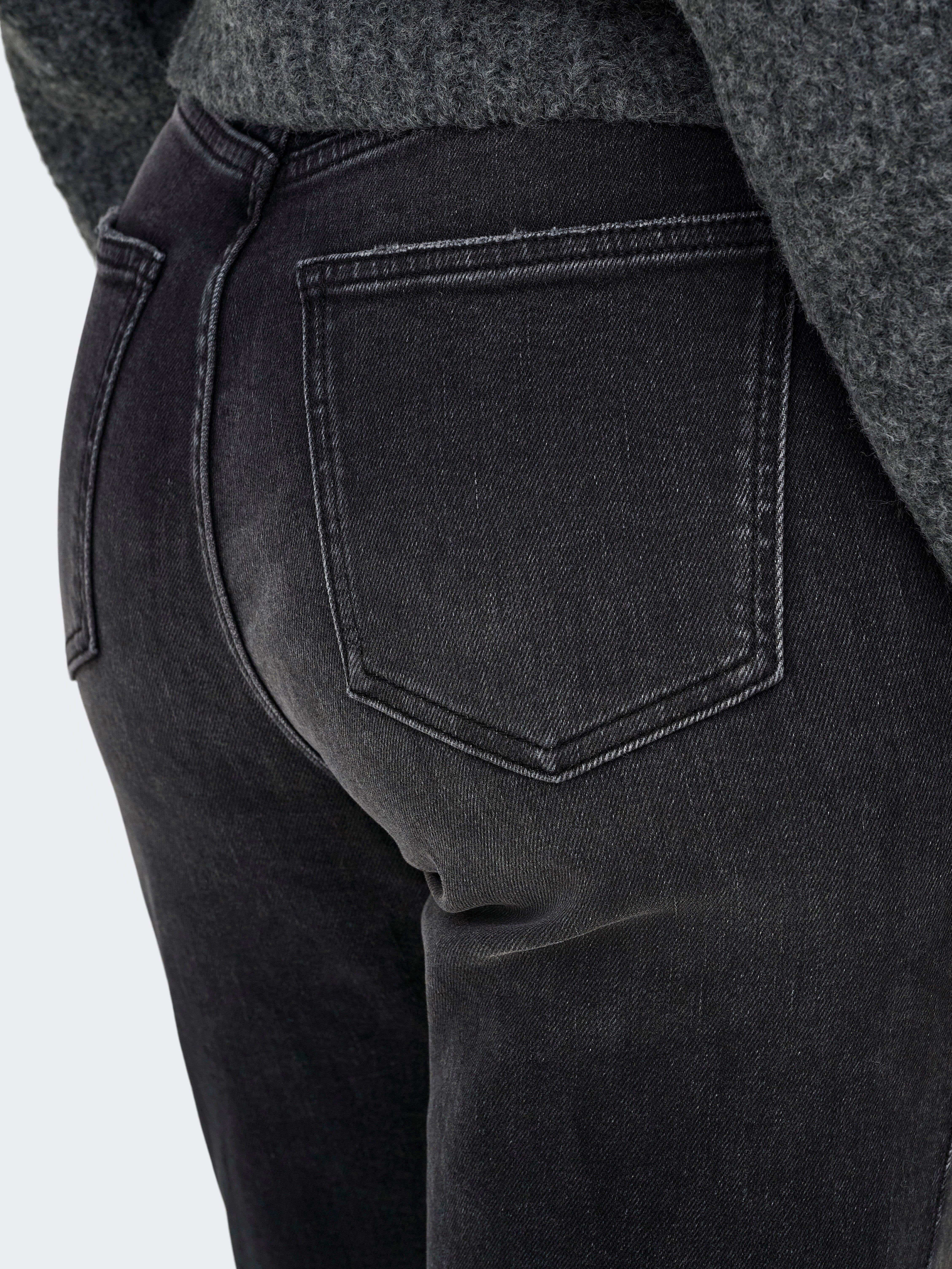 ONLJUICY Hohe Taille Ausgestellt Jeans Washed Black