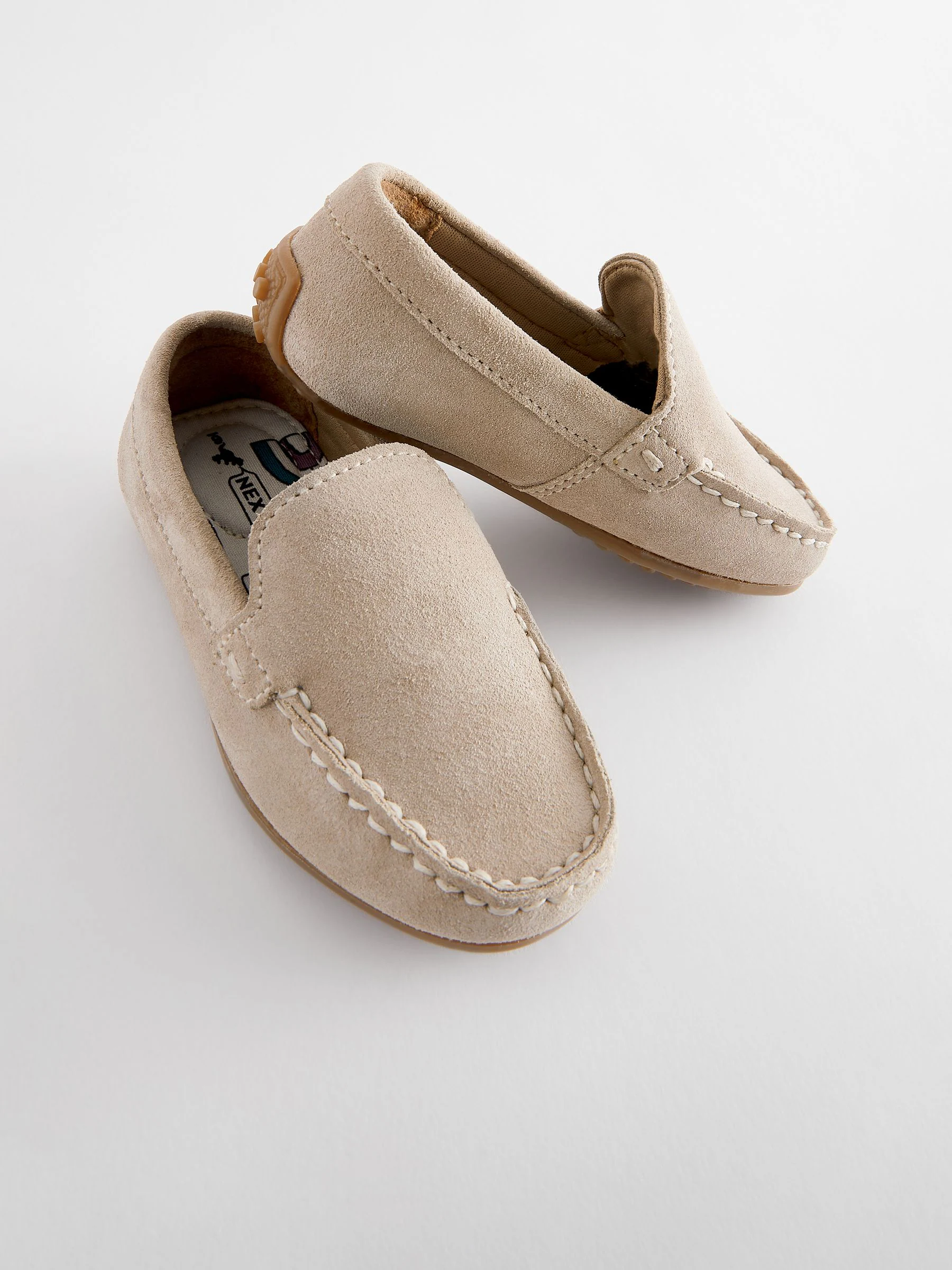 Naturel kiezelkleur - Suède instapschoenen