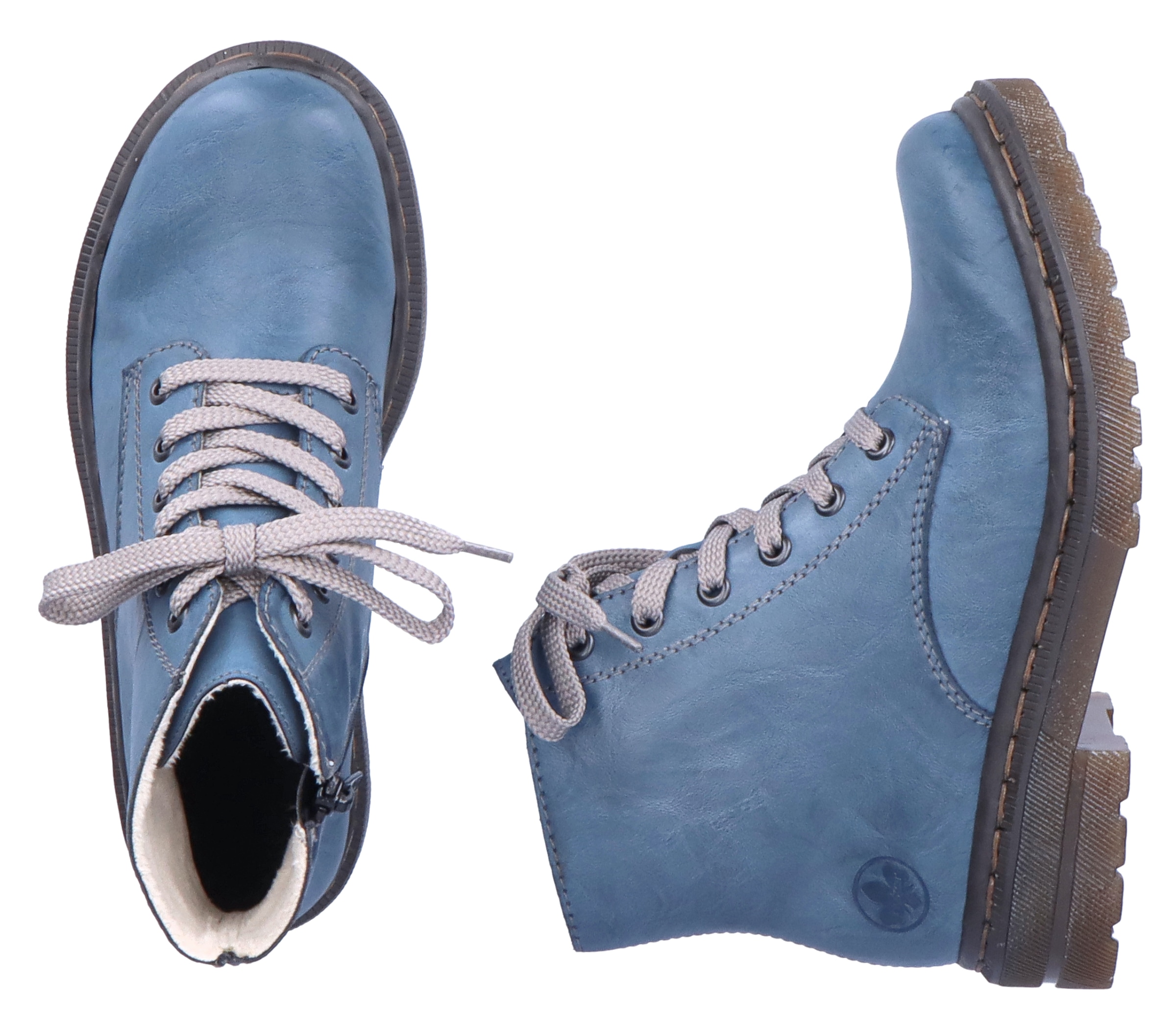 Rieker Schnürboots  , Schnürstiefelette, Blockabsatz, mit Logoprägung