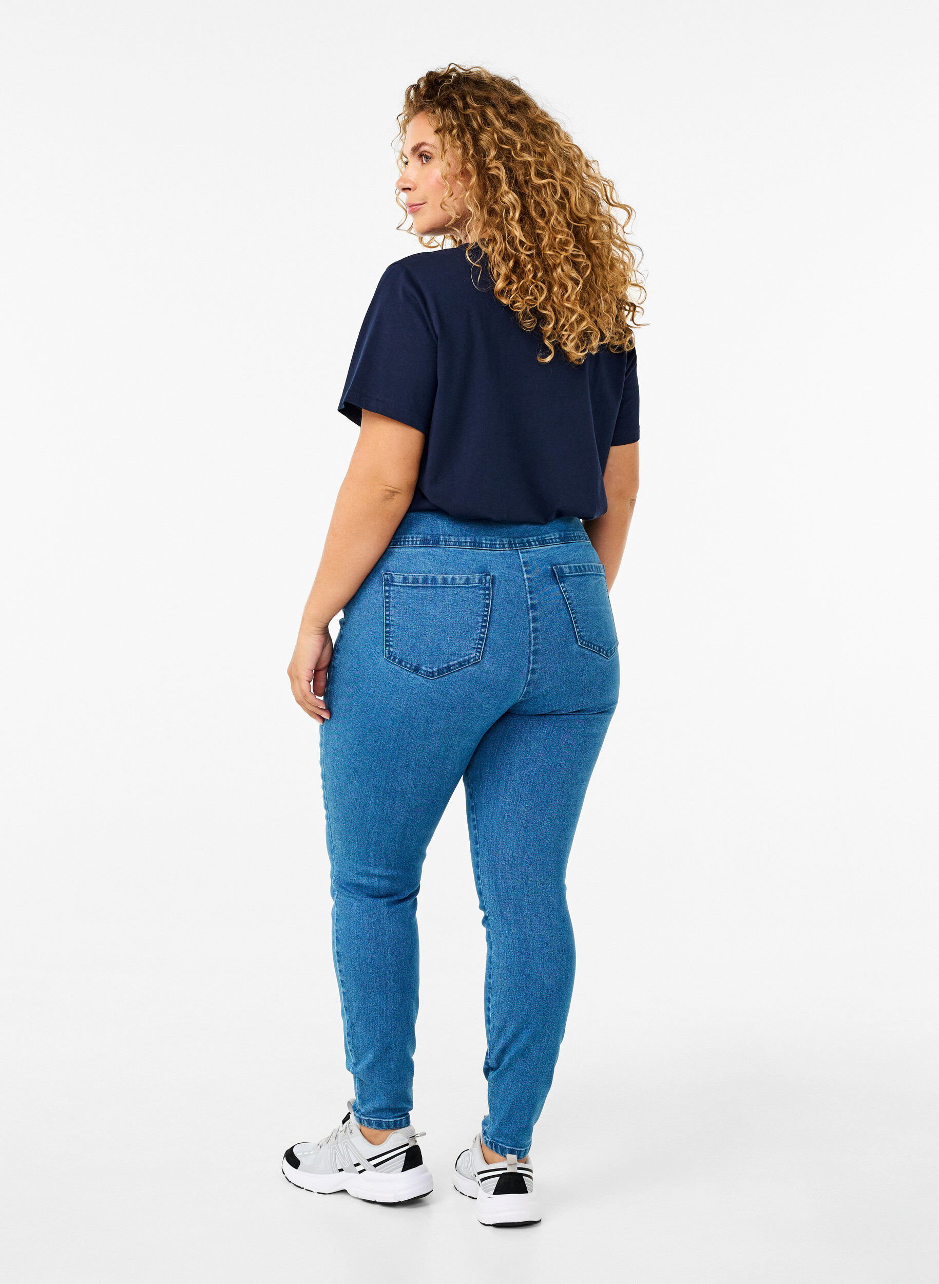 Stretchy jeggings med høj talje