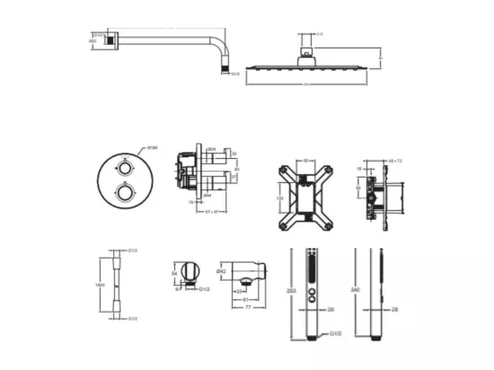 Robinet douche encastré thermostatique JACOB DELAFON Metro carré, Noir mat Economie d'eau