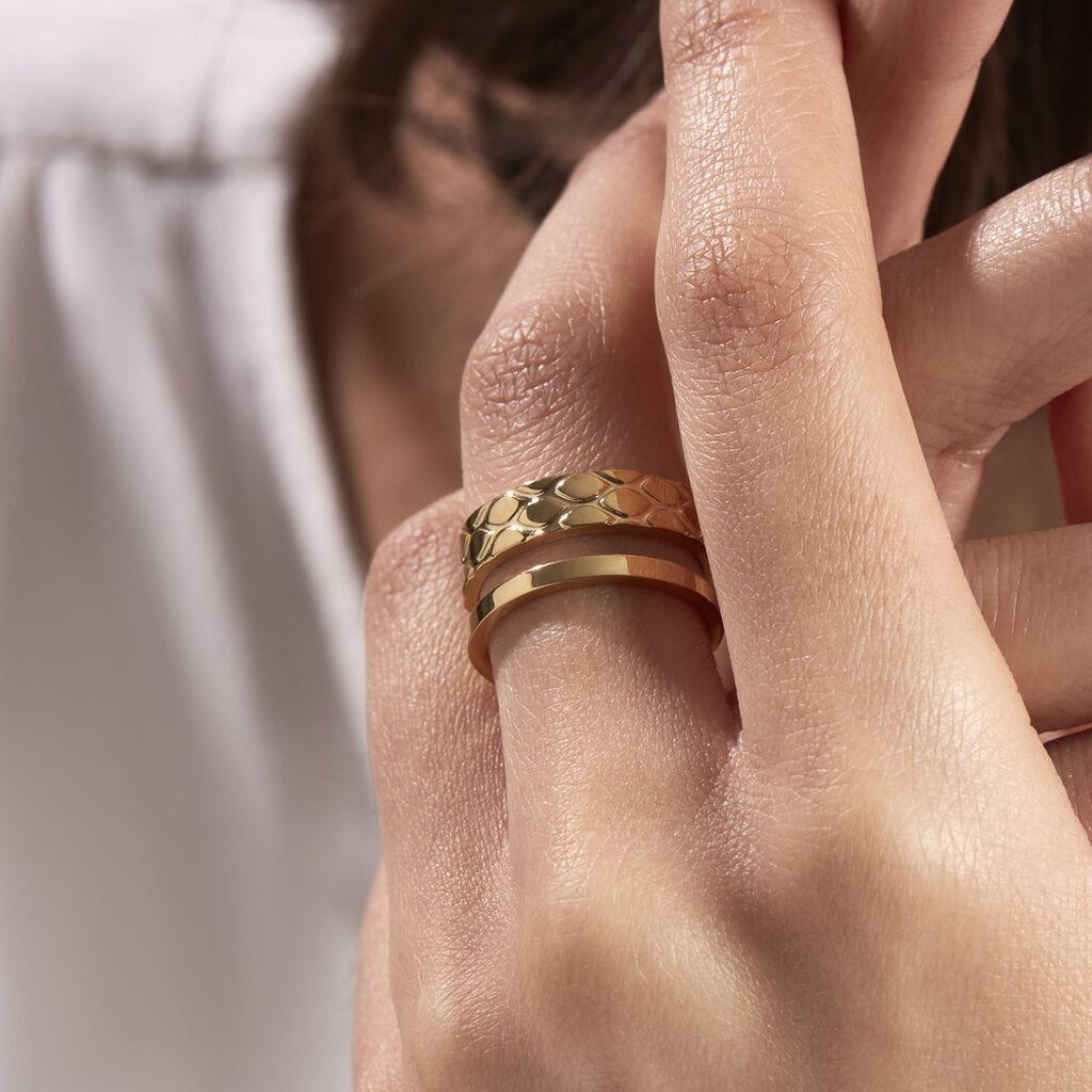 Bague Ajustable Abram Acier Doré